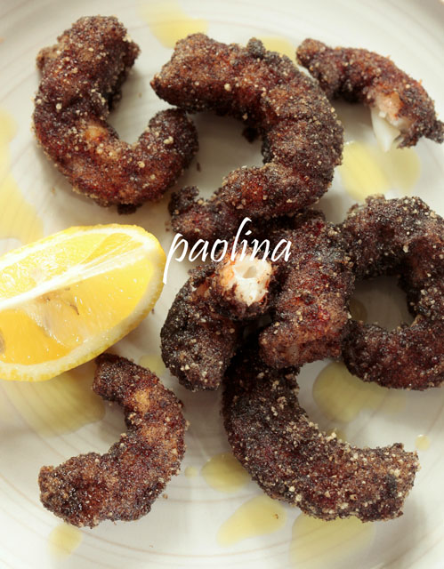 gamberoni fritti al riso venere ..jpg